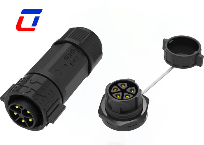 5 Pin Power LED Waterproof Connector M25 20A Plastic PA66 Outdoor Lighting Connectors