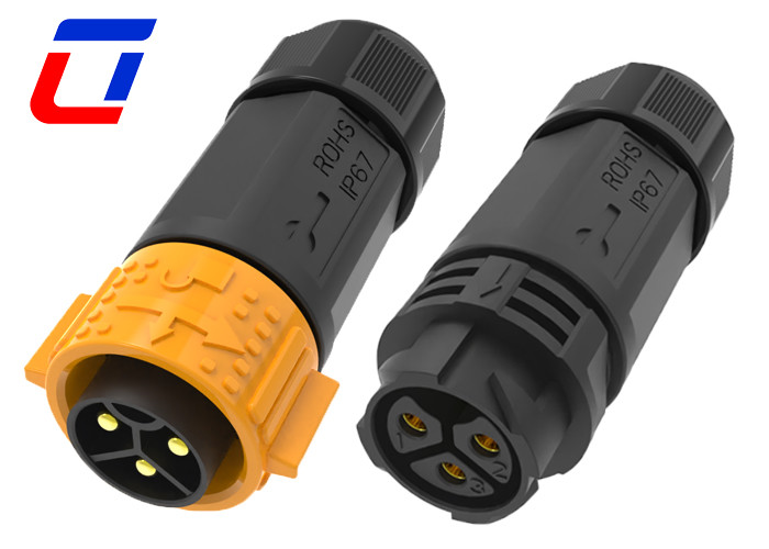 IP67 Rated 3 Pin Waterproof Power Connector 50A Male To Female Wire ...