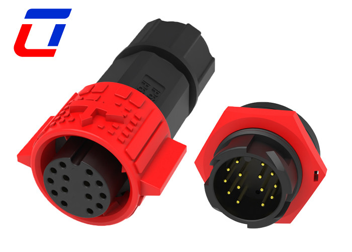M19 Push Lock Circular 14 Pin Male Female Connector Waterproof Wire To ...