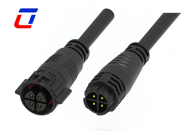 M19 15A 4 Pin Wire To Wire Connector IP67 Push Lock Outdoor Power ...