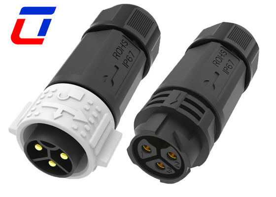 30A 3 Pin 600V Circular Quick Release Wire Connector Waterproof Male To Female